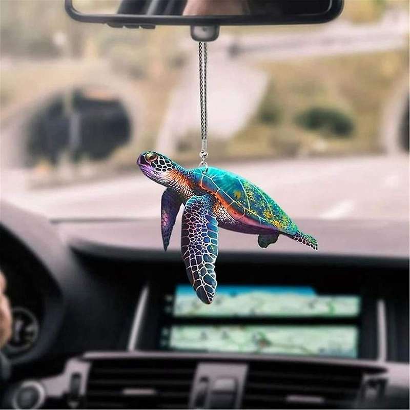 Sea Turtle Mom Ornament, Cute Car Ornament, Turtle Hanging Home Ornament, C