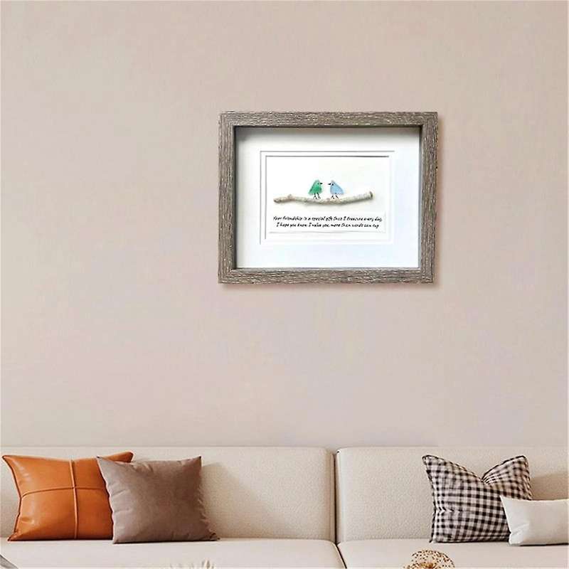Sea Glass Art, Seaglass Birds, Sea Glass Rainbow Birds, Driftwood Wall Decor, Handmade Sea Glass Art