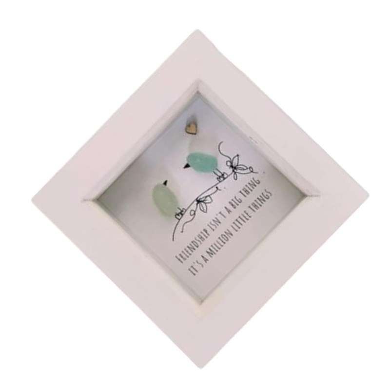 Sea Glass Art, Gift,Sea Glass Birds,Sea Glass Rainbow Birds, Sea Glass Art Framed, Handmade Sea Glas