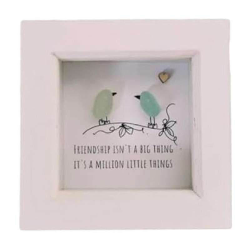 Sea Glass Art, Gift,Sea Glass Birds,Sea Glass Rainbow Birds, Sea Glass Art Framed, Handmade Sea Glas