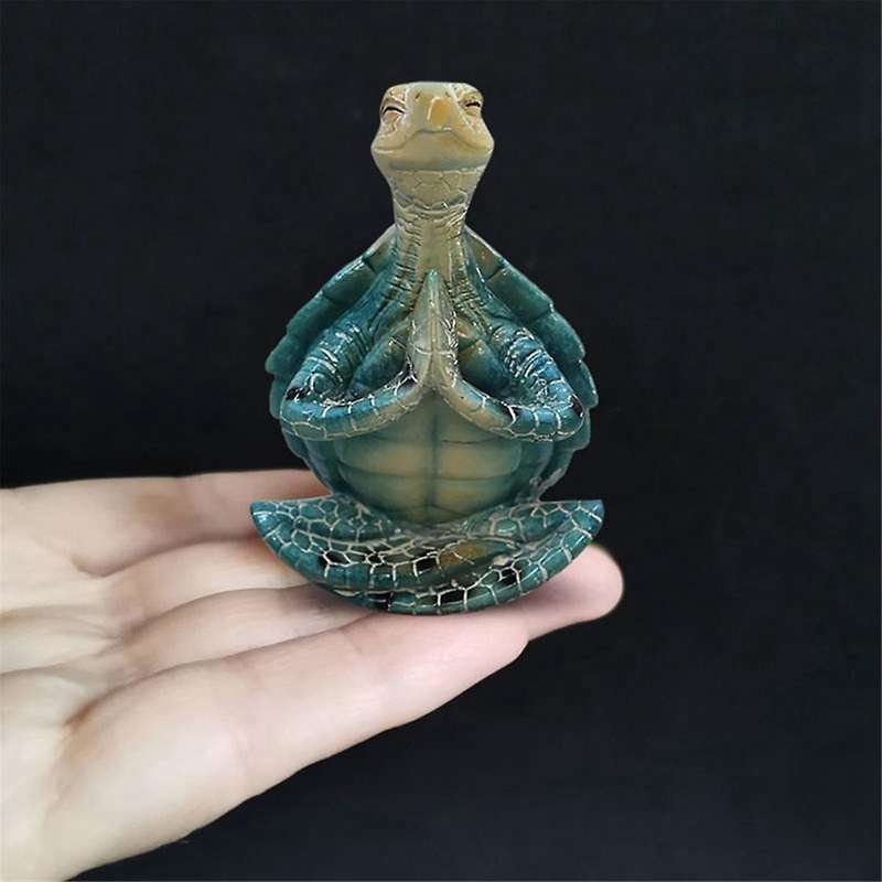 Sea Turtle Figurine Peacefulness Meditating Sea Turtle Statue Decorations for Buddha Yoga Garden Sta