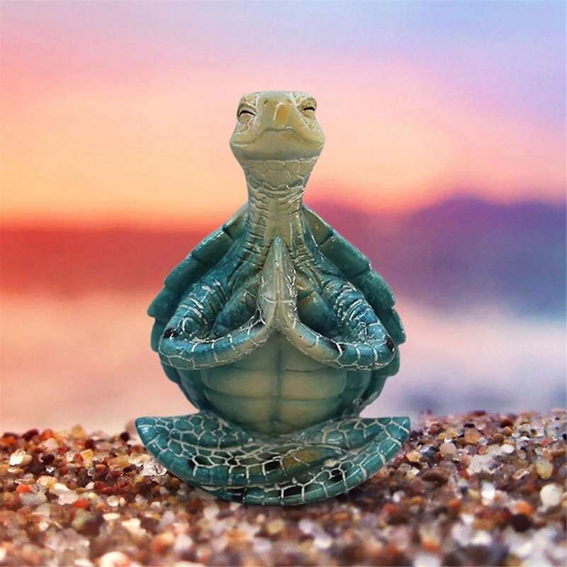 Sea Turtle Figurine Peacefulness Meditating Sea Turtle Statue Decorations for Buddha Yoga Garden Sta