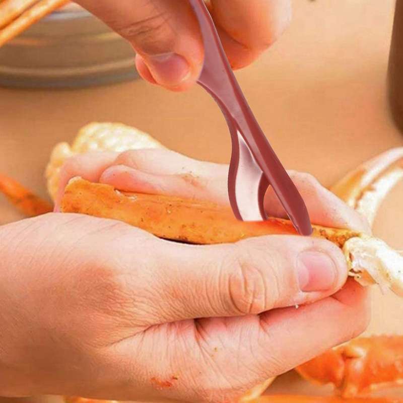 Seafood Tools Set 2 Crab 2 Plastic Pick 4 Stainless Steel Forks 8Pcs