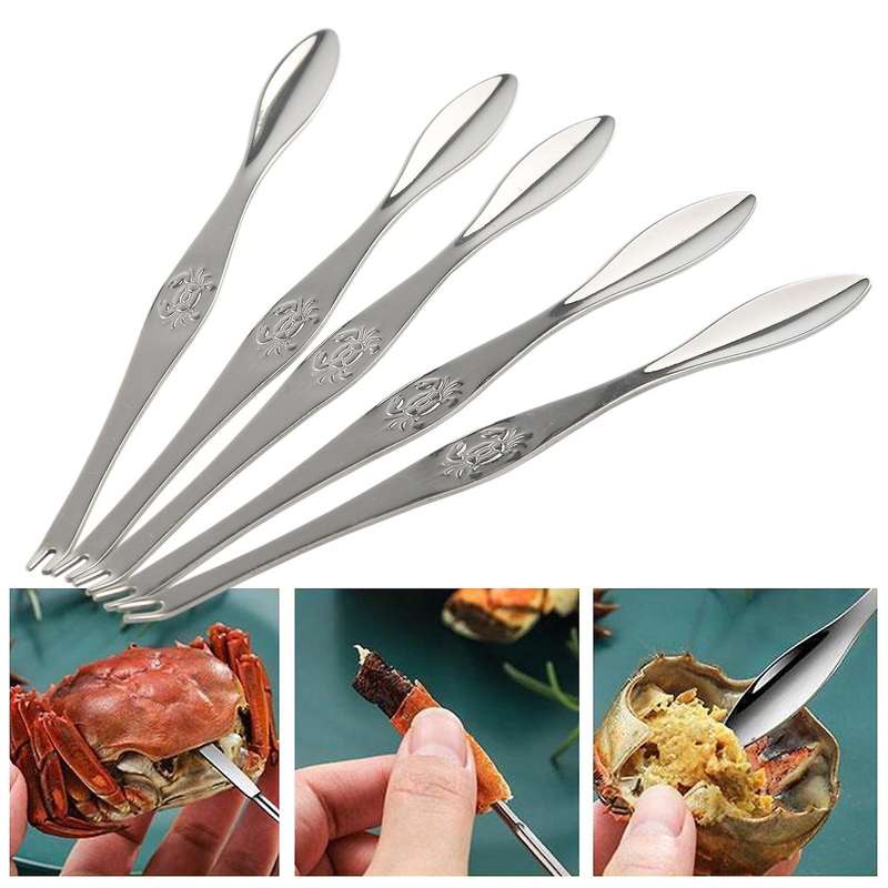 Seafood Tool Stainless Steel Lobster Clamp Pliers Clip Pick - 5Pcs
