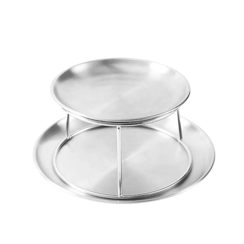 Seafood Plate Set Double Stainless Steel Plate Afternoon Tea Cake