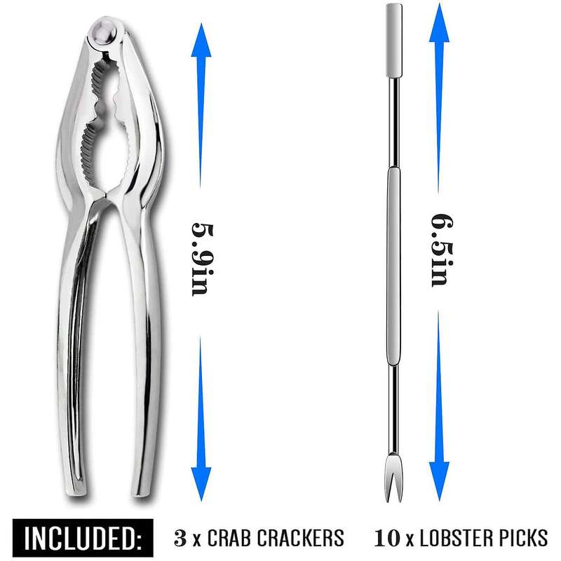 Seafood Tools Set Nut Crackers Of 13pcs Seafood Opener Tool Set, 3 Pcs Lobster Crackers/ Crackers