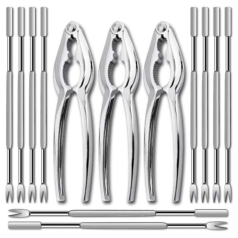 Seafood Tools Set Nut Crackers Of 13pcs Seafood Opener Tool Set, 3 Pcs Lobster Crackers/ Crackers