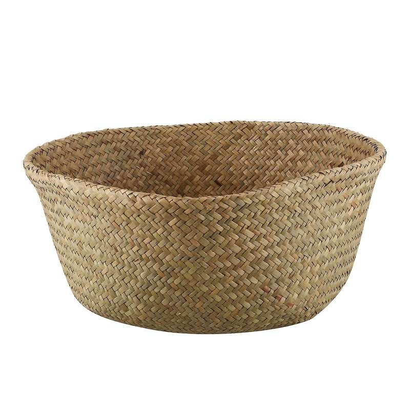 Seagrass Wickerwork Basket Rattan Foldable Hanging Woven Dirty Size L