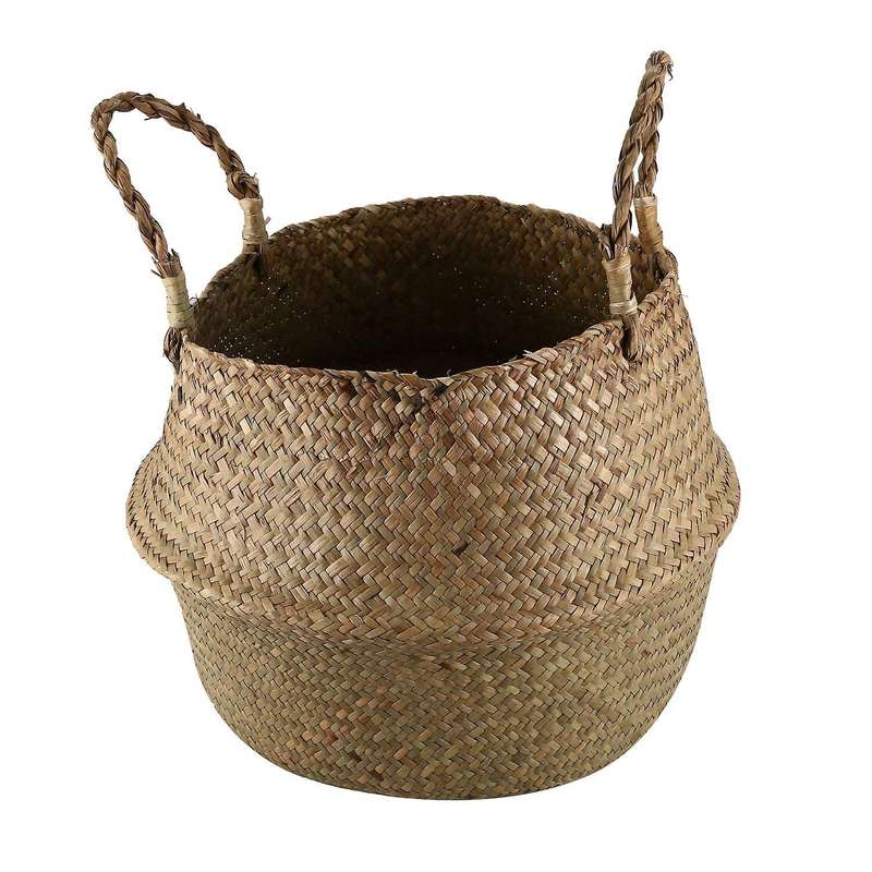 Seagrass Wickerwork Basket Rattan Foldable Hanging Woven Dirty Size L