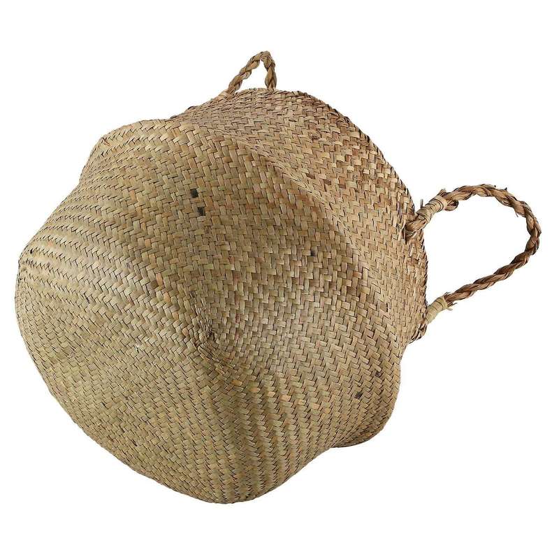 Seagrass Wickerwork Basket Rattan Foldable Hanging Woven Dirty Size L