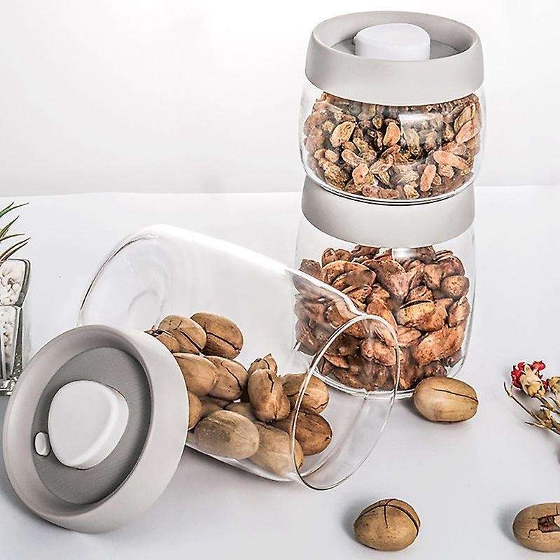 Seal Kitchen Storage Jar Set, Glass Jars with Vacuum Lid Glass Containers for Snacks, Coffee, Nuts 3