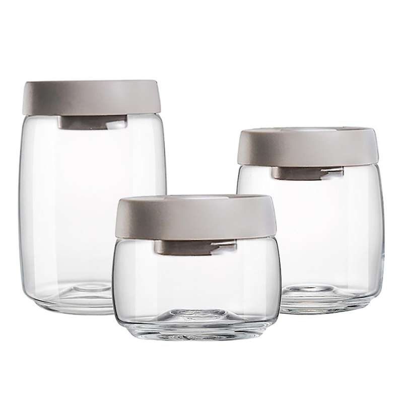 Seal Kitchen Storage Jar Set, Glass Jars with Vacuum Lid Glass Containers for Snacks, Coffee, Nuts 3