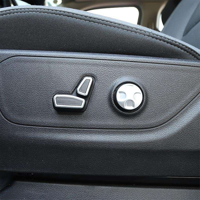 Seat Adjustment Button Cover Trim for Charger 2015-2020 Durango 2011-2020 RAM 2018-2020, Black+Silve
