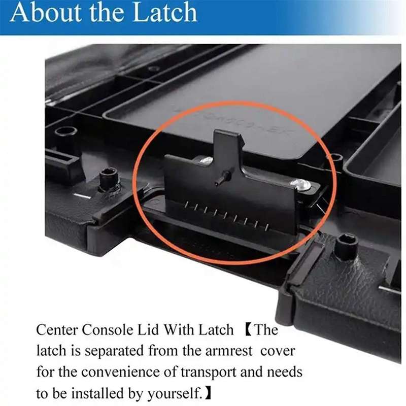 Seat Armrest Cover Center Console Lid with Latch for 20864151 20864154 20864153 A