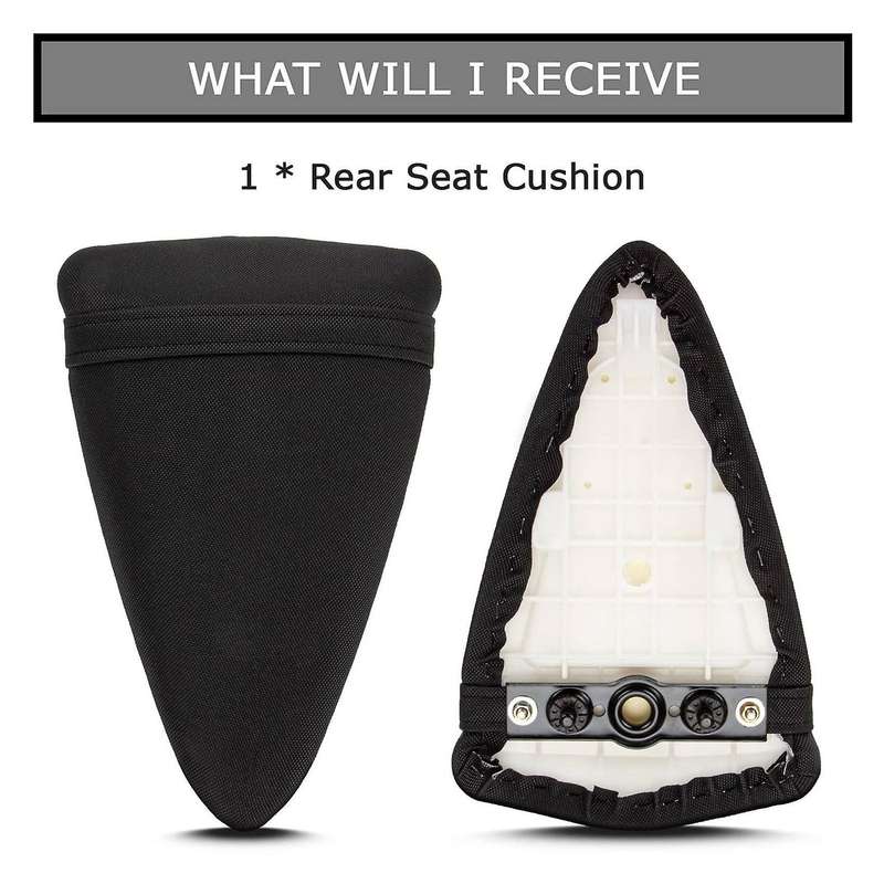 Seat Cushion Motorcycle Rear Passanger Seat Pillion Cushion Pad Tail for Ninja ZX6R 2007-2008 Black
