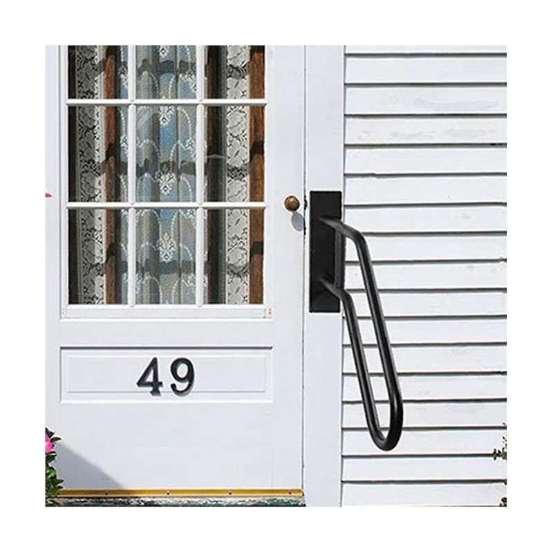 Secure Pipe Stair Handrails Staircase Handrails Iron for Wall Mount Stairs Indoors and Outdoor Blac