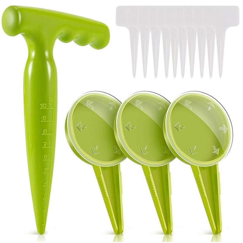 Seed Dispenser Planter Tool Set -Adjustable Garden Seeder Sower with 5 Dial Settings,-Type Plant Lab