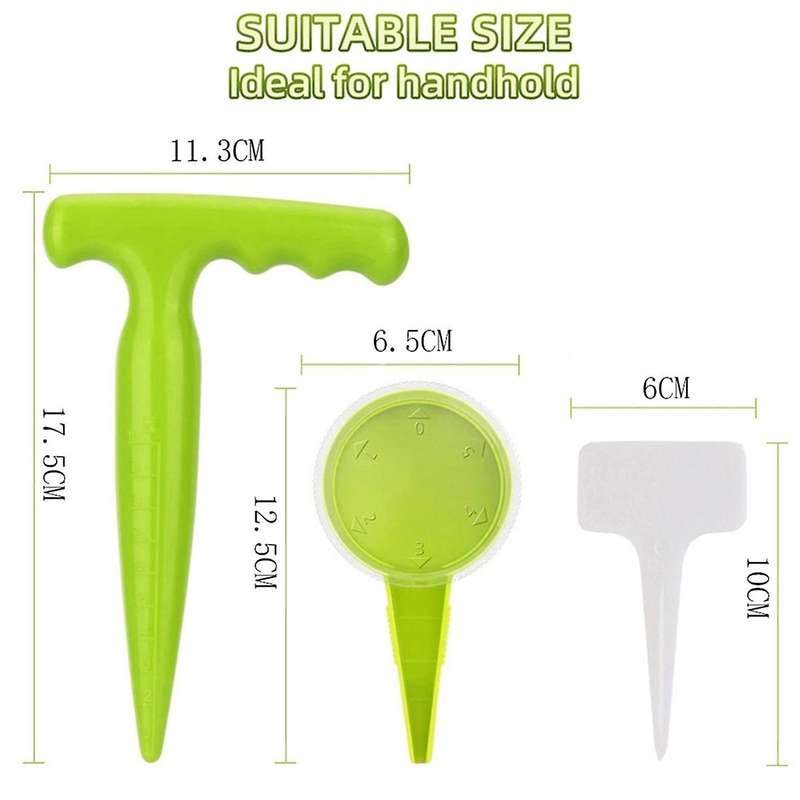Seed Dispenser Planter Tool Set -Adjustable Garden Seeder Sower with 5 Dial Settings,-Type Plant Lab