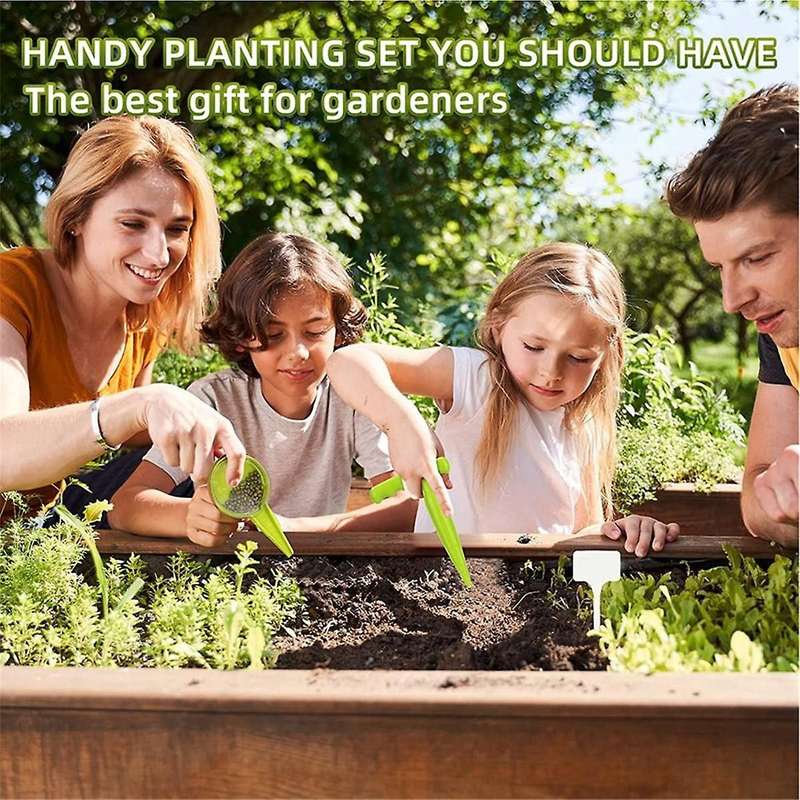 Seed Dispenser Planter Tool Set -Adjustable Garden Seeder Sower with 5 Dial Settings,-Type Plant Lab