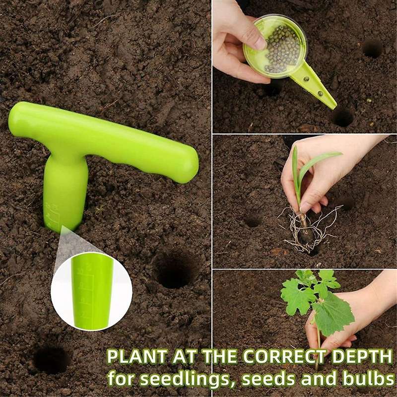 Seed Dispenser Planter Tool Set -Adjustable Garden Seeder Sower with 5 Dial Settings,-Type Plant Lab