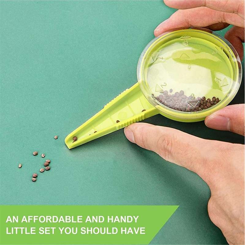 Seed Dispenser Planter Tool Set -Adjustable Garden Seeder Sower with 5 Dial Settings,-Type Plant Lab