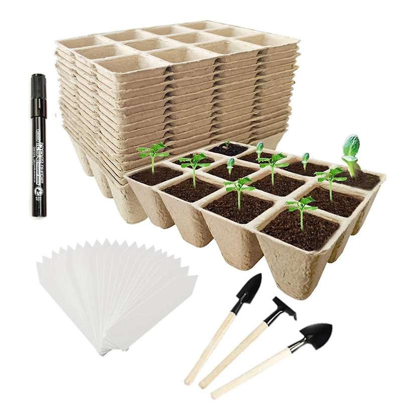 Seed Tray, Peat Pots for Seedlings Seed Kit,Biodegradable Seed Pots Germination