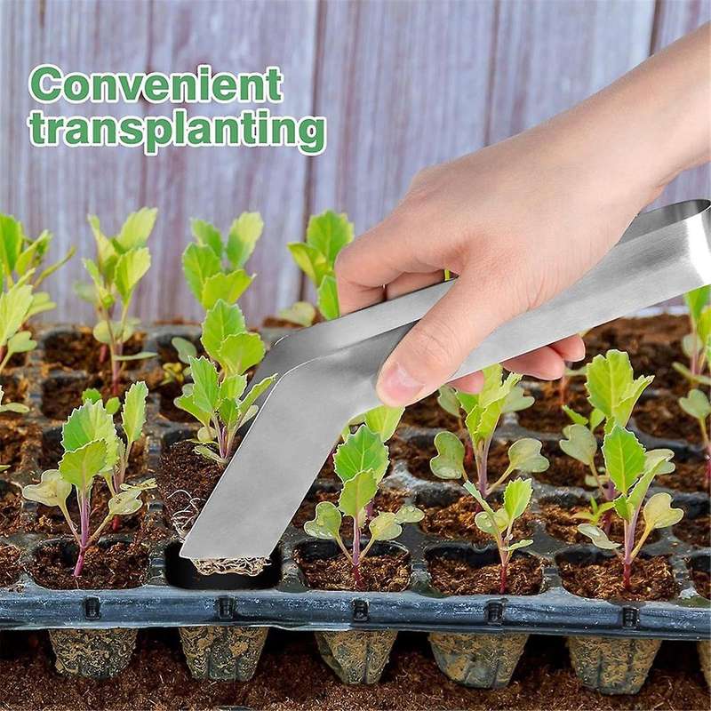Seedling Transplant Tongs-8.7 Inch Stainless Steel Gardening Plants Transplant Tongs for Reducing Ro