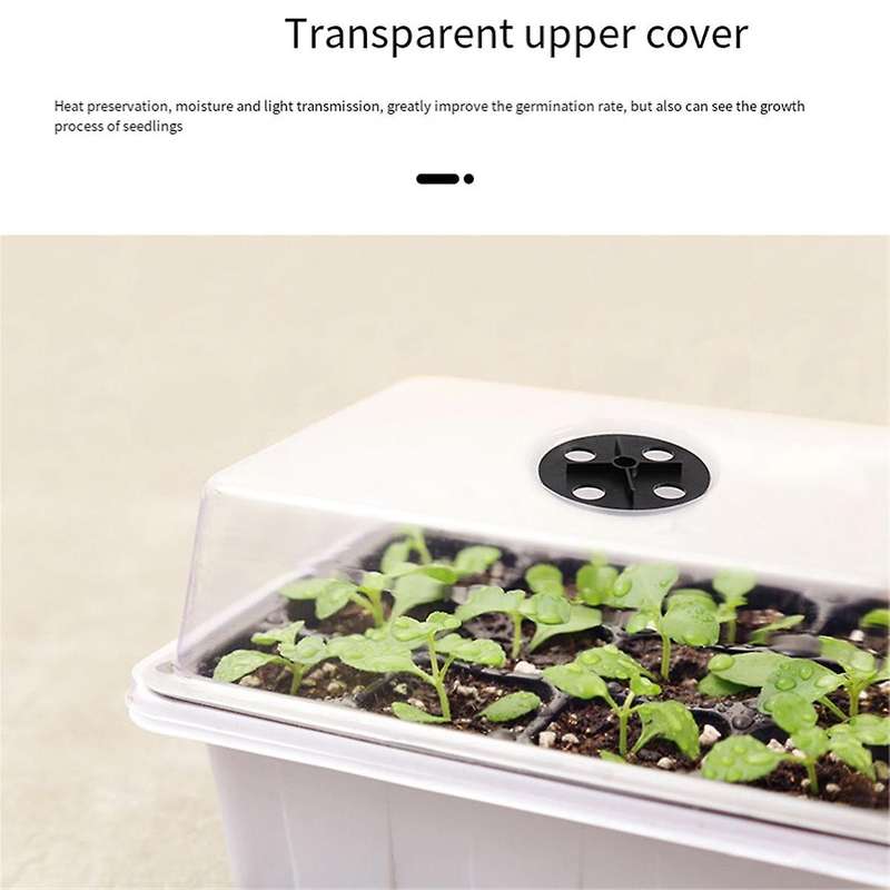 Seedling Tray, Cell Humidity Adjustable Seed Starting Kit with Dome and Base, Greenhouse Germination