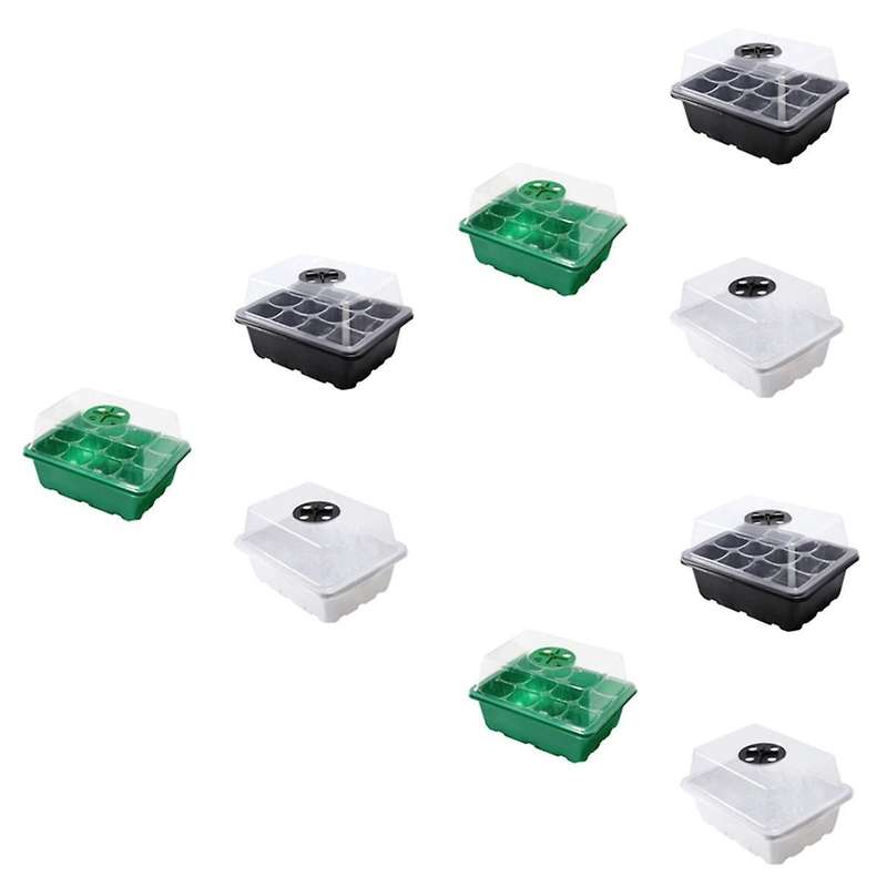 Seedling Tray, Cell Humidity Adjustable Seed Starting Kit with Dome and Base, Greenhouse Germination