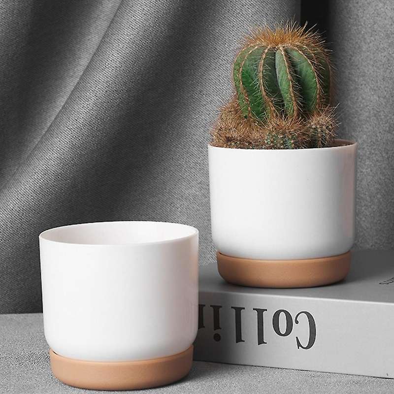 Self Watering Plant Pot Double Layer Plant Flowerpot Gardening Flower Pots Imitation Ceramic Greener