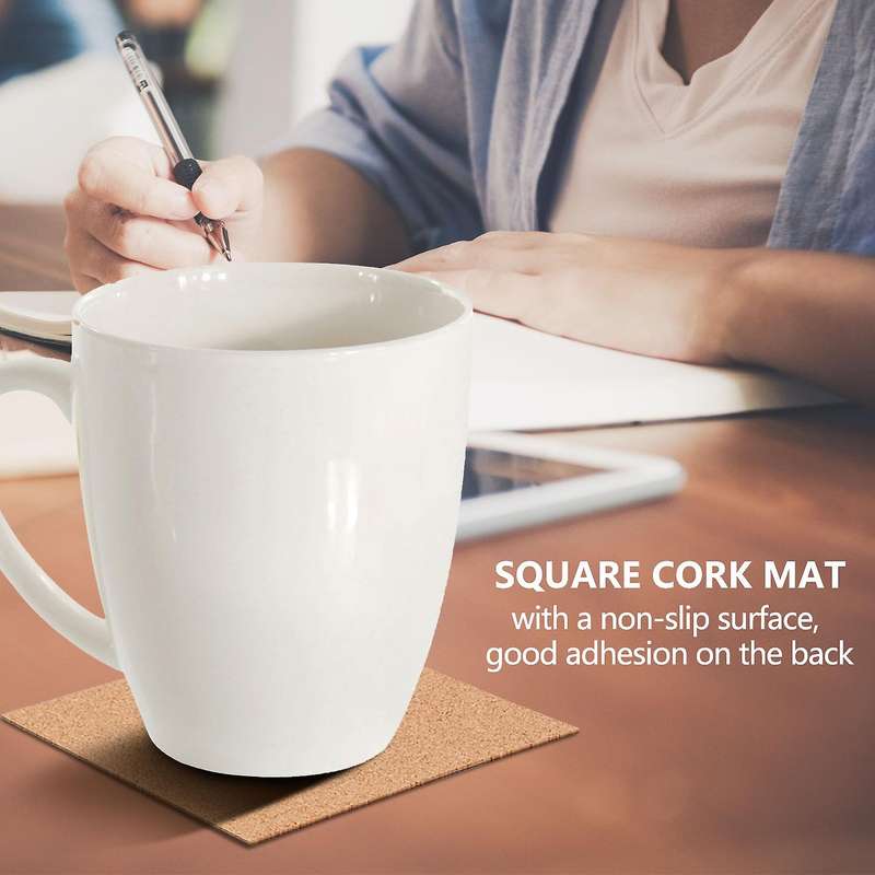 Self-Adhesive Cork Coasters,Cork Mats Cork Backing Sheets Compatible Coasters and DIY Crafts Supplie