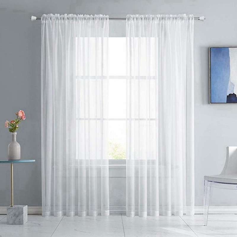 Semi Sheer Curtains - Privacy Curtains Light Filtering Soft Drapes for Bedroom Living Room Bathroom