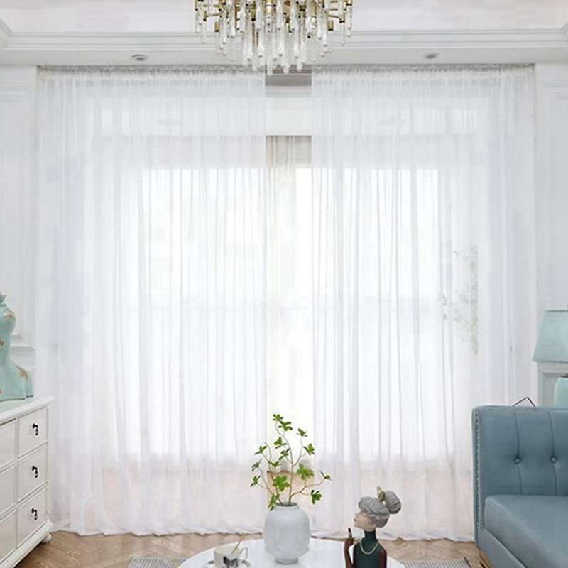 Semi Sheer Curtains - Privacy Curtains Light Filtering Soft Drapes for Bedroom Living Room Bathroom