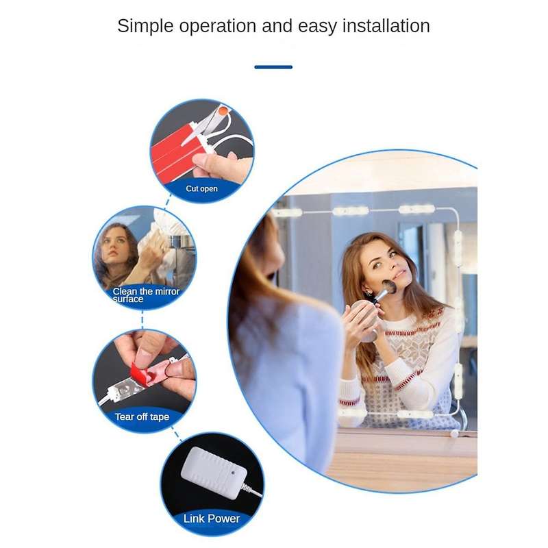 Self-Adhesive LED Cabinet Lights Wardrobe Lights Touch-Sensitive Atmosphere Lights LED Vanity Lights