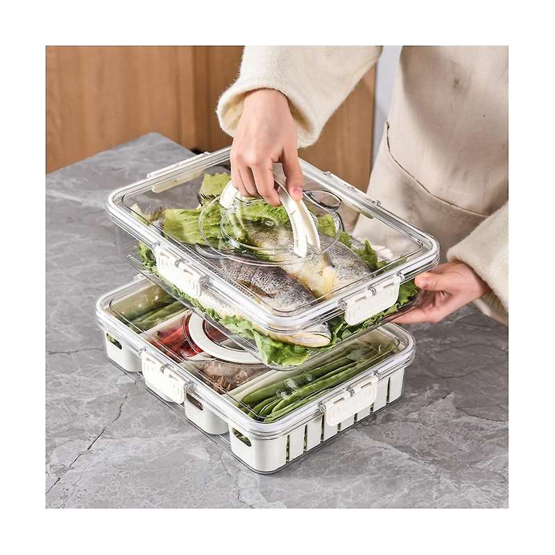 Separate Refrigerator Storage Box Plastic Freezing-refrigerated Portable Vegetable Fruit Container f