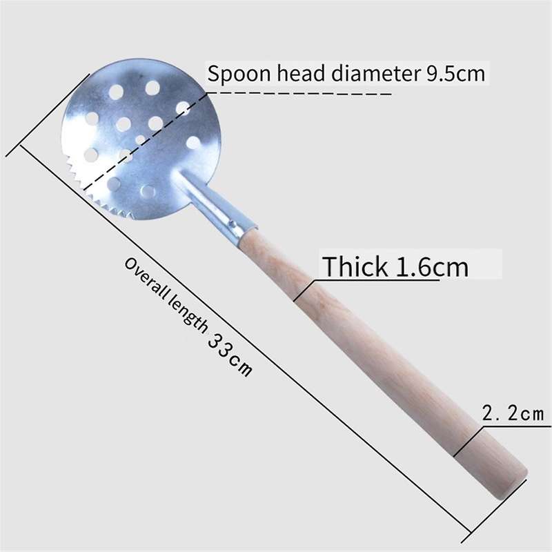 Serrated Ice Fishing Spoon,Metal Ice Scoop, Fishing Skimmer Scoop, Ice Fishing Filter Spoon,Fish Lan