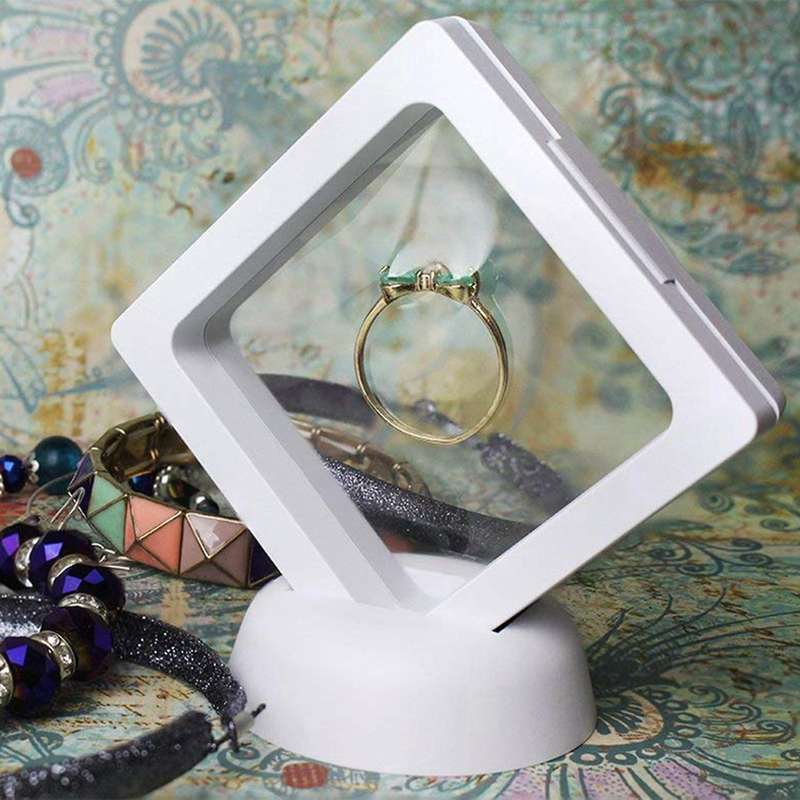 Set Of 10 3d Floating Frame Display Holder with Stands for Coins