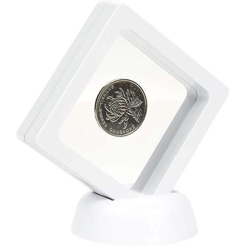 Set Of 10 3d Floating Frame Display Holder with Stands for Coins