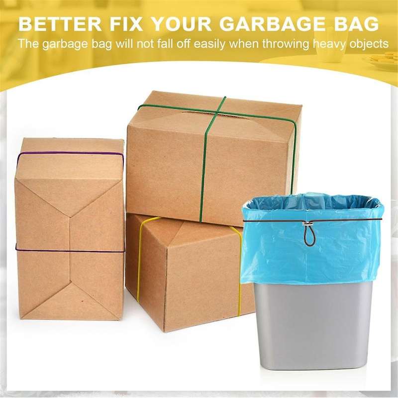 Set of 12 Trash Can Rubber Bands Adjustable Colorful Garbage Can Bands Cord Fits 8-33 Gallon Multifu