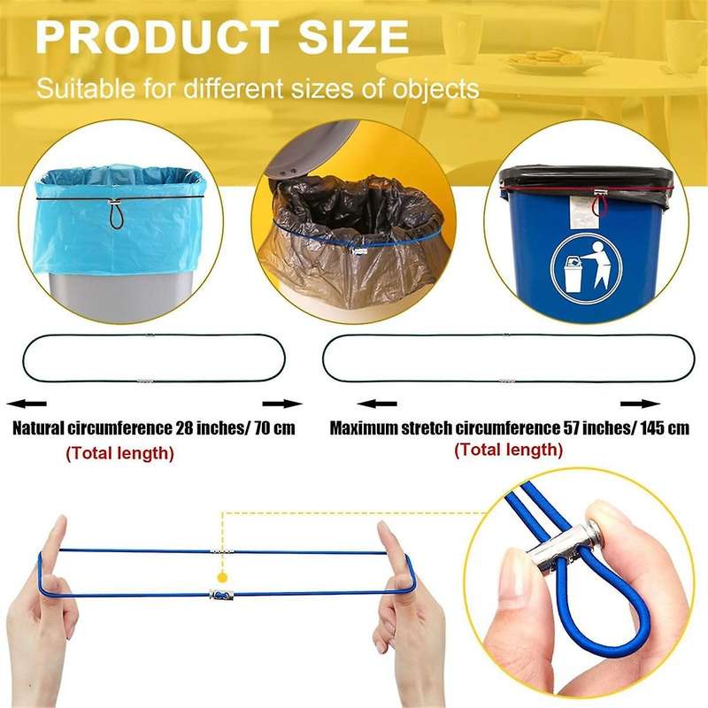 Set of 12 Trash Can Rubber Bands Adjustable Colorful Garbage Can Bands Cord Fits 8-33 Gallon Multifu