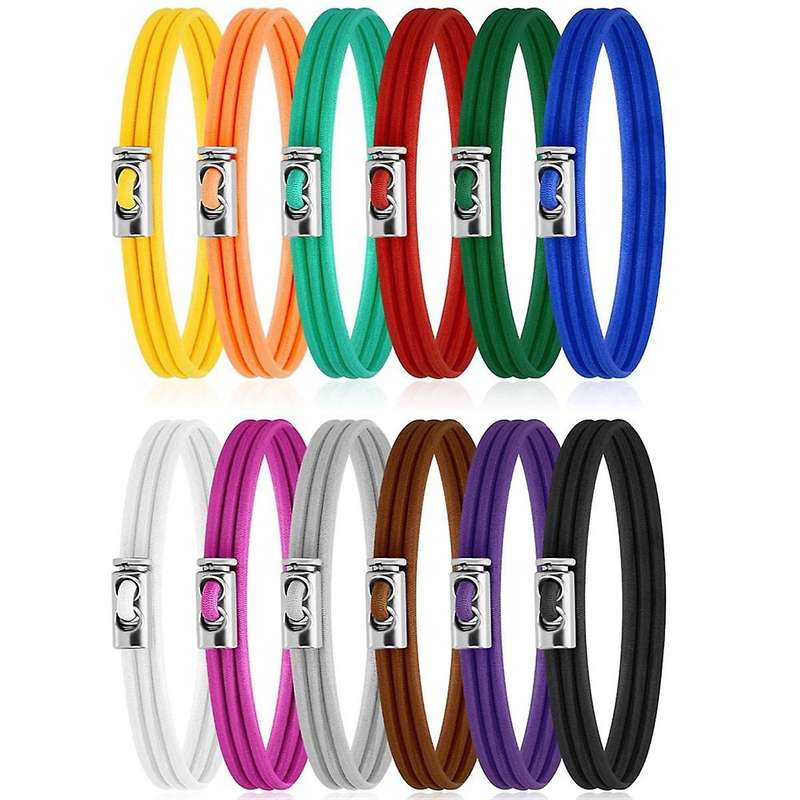 Set of 12 Trash Can Rubber Bands Adjustable Colorful Garbage Can Bands Cord Fits 8-33 Gallon Multifu