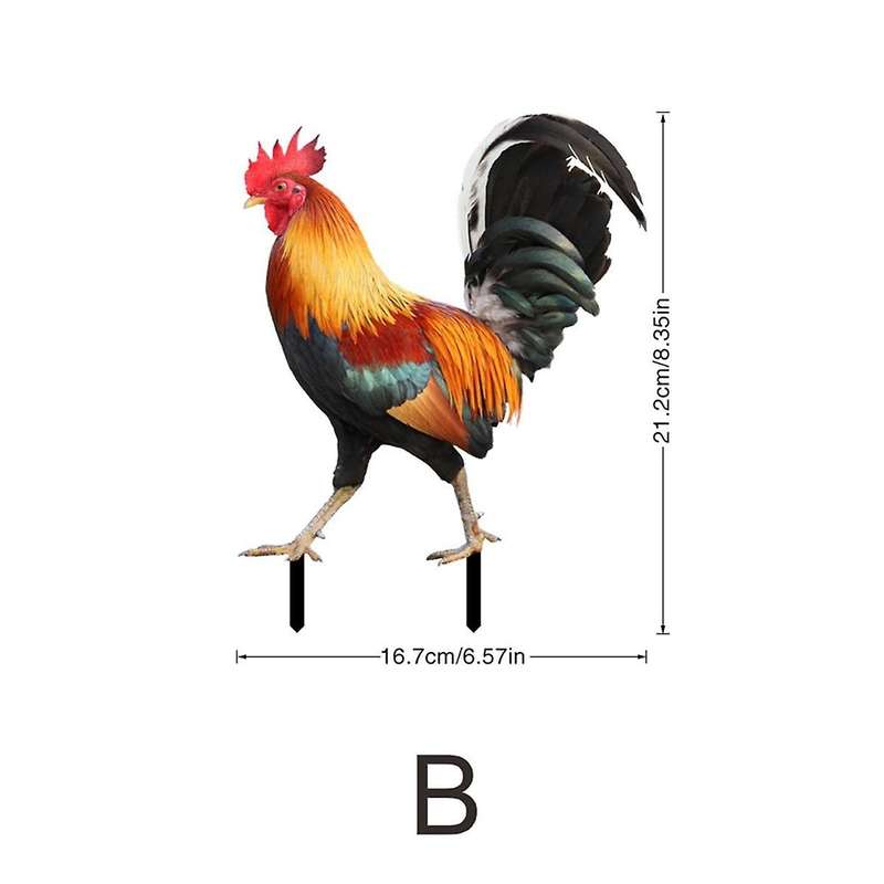 Set Of 2 Acrylic Rooster Statues, Outdoor Garden Statues, Chicken Decor, Garden Sculptures & Statue