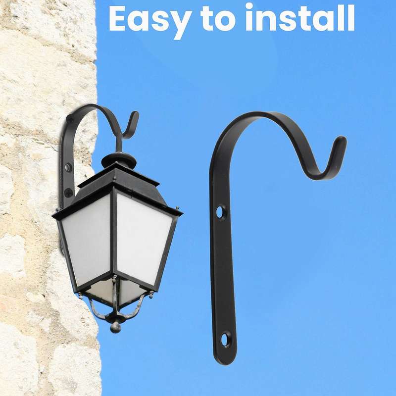 Set Of 10 Hanging Basket Bracket Hooks Iron Wall Hanging Hooks Curved Up Plant Hook for Hanging Bir