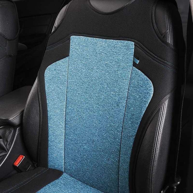 Set Of 2 Universal Car Seat Covers - Fits Most Vehicles, Car, Truck - Blue T-Shirt Style