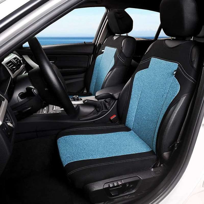 Set Of 2 Universal Car Seat Covers - Fits Most Vehicles, Car, Truck - Blue T-Shirt Style