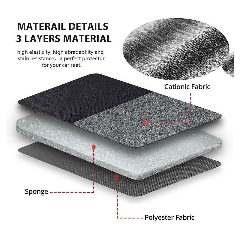 Set Of 2 Universal Car Seat Covers - Fits Most Vehicles, Car, Truck - Gray T-Shirt Style