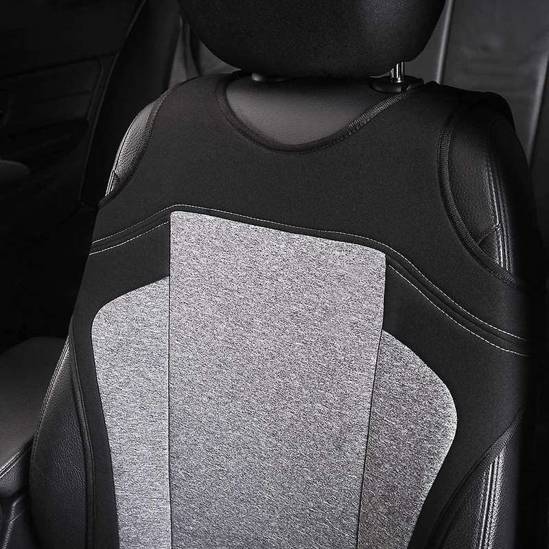 Set Of 2 Universal Car Seat Covers - Fits Most Vehicles, Car, Truck - Gray T-Shirt Style