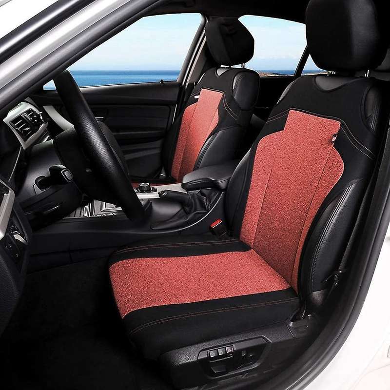 Set Of 2 Universal Car Seat Covers - Fits Most Vehicles, Car, Truck - Red T-Shirt Style
