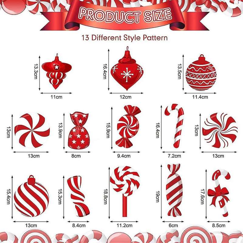 Set of 26 Christmas Candy Spiral Hanging Decoration Merry Hanging Decoration