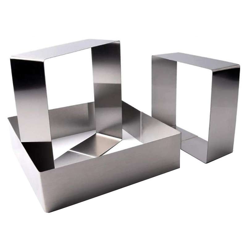 Set of 3 Cake Molds Rings, Square Mousse Mold Stainless Steel Cake Ring Non-Stick Dessert Ring Pastr